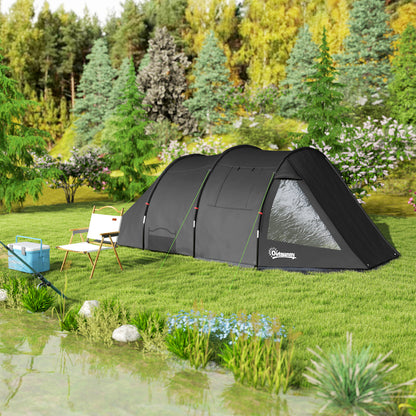 Camping Tent for 4 People light, stable waterproof Family Tent with Door Window, Pack Bag, Tunnel Tent with 2000mm Water Column Tent for Camping Travel Trekking Garden