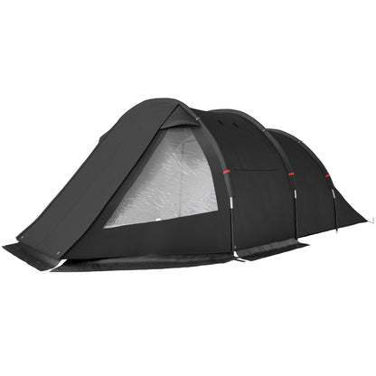 Camping Tent for 4 People light, stable waterproof Family Tent with Door Window, Pack Bag, Tunnel Tent with 2000mm Water Column Tent for Camping Travel Trekking Garden