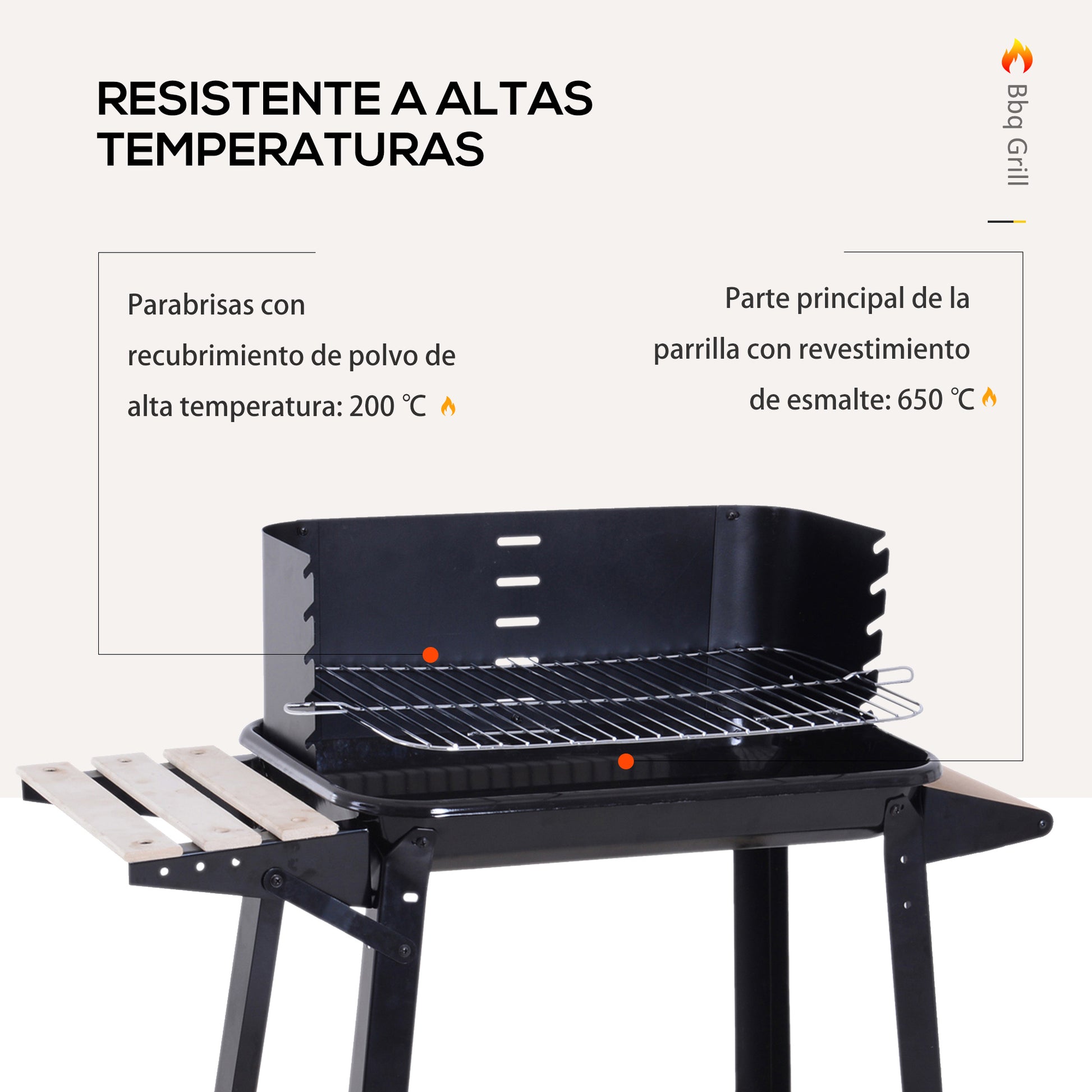 Charcoal Barbecue Grill BBQ Picnic Outdoor Garden Camping 83x46x87 cm
