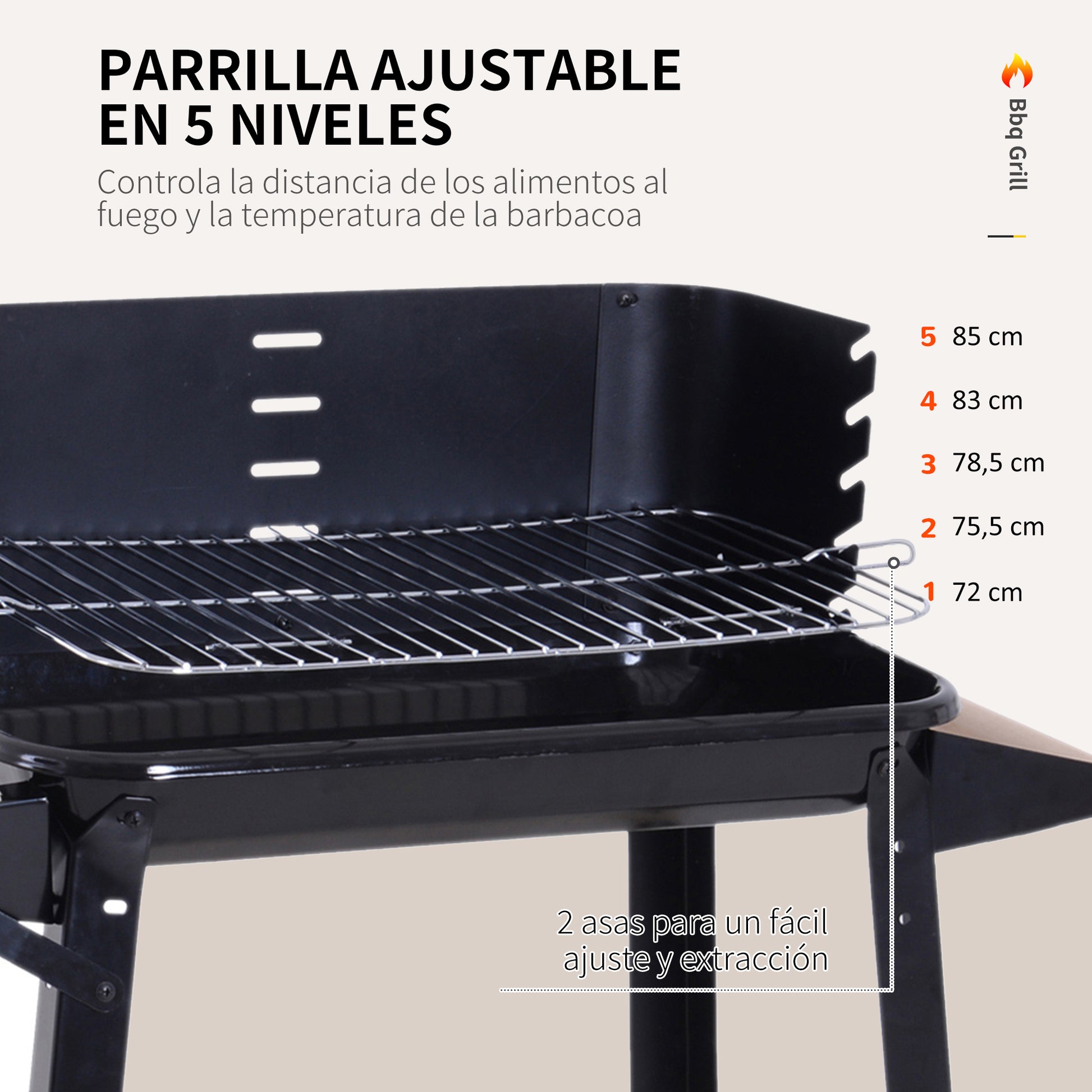 Charcoal Barbecue Grill BBQ Picnic Outdoor Garden Camping 83x46x87 cm
