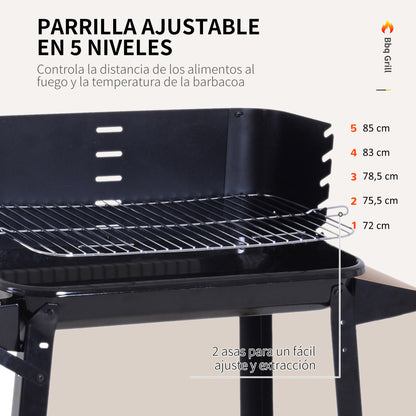 Charcoal Barbecue Grill BBQ Picnic Outdoor Garden Camping 83x46x87 cm