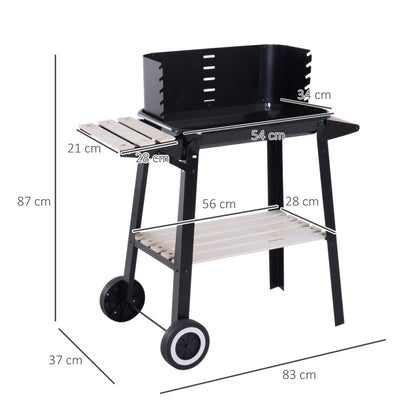 Charcoal Barbecue Grill BBQ Picnic Outdoor Garden Camping 83x46x87 cm