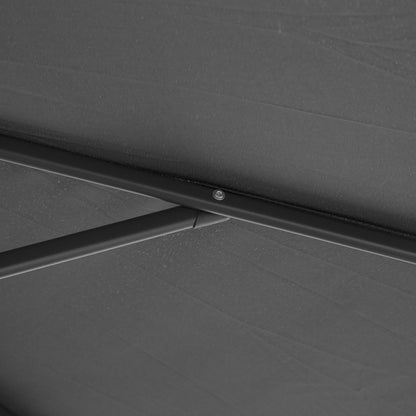 3x2.5 m Gray Garden Umbrella with Tilt Arm and Crank, Steel and Polyester