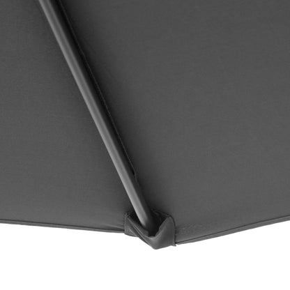 3x2.5 m Gray Garden Umbrella with Tilt Arm and Crank, Steel and Polyester