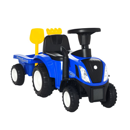 Seat Excavator NEW HOLLAND Ride-On Excavator with Steering Wheel Lights Shovel Kids Excavator with Storage Space under Seat Ride-On Digger Vehicle for Sitting up to 25kg, Sitting for Kids 1-3 Years Blue