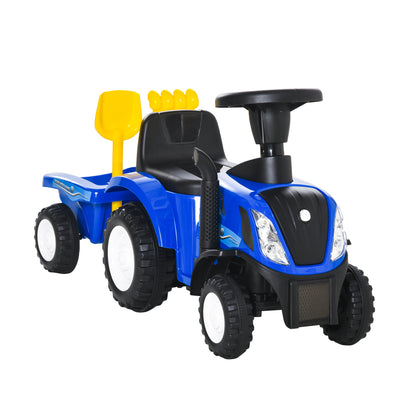 Seat Excavator NEW HOLLAND Ride-On Excavator with Steering Wheel Lights Shovel Kids Excavator with Storage Space under Seat Ride-On Digger Vehicle for Sitting up to 25kg, Sitting for Kids 1-3 Years Blue