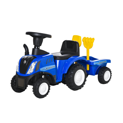 Seat Excavator NEW HOLLAND Ride-On Excavator with Steering Wheel Lights Shovel Kids Excavator with Storage Space under Seat Ride-On Digger Vehicle for Sitting up to 25kg, Sitting for Kids 1-3 Years Blue