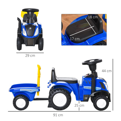 Seat Excavator NEW HOLLAND Ride-On Excavator with Steering Wheel Lights Shovel Kids Excavator with Storage Space under Seat Ride-On Digger Vehicle for Sitting up to 25kg, Sitting for Kids 1-3 Years Blue