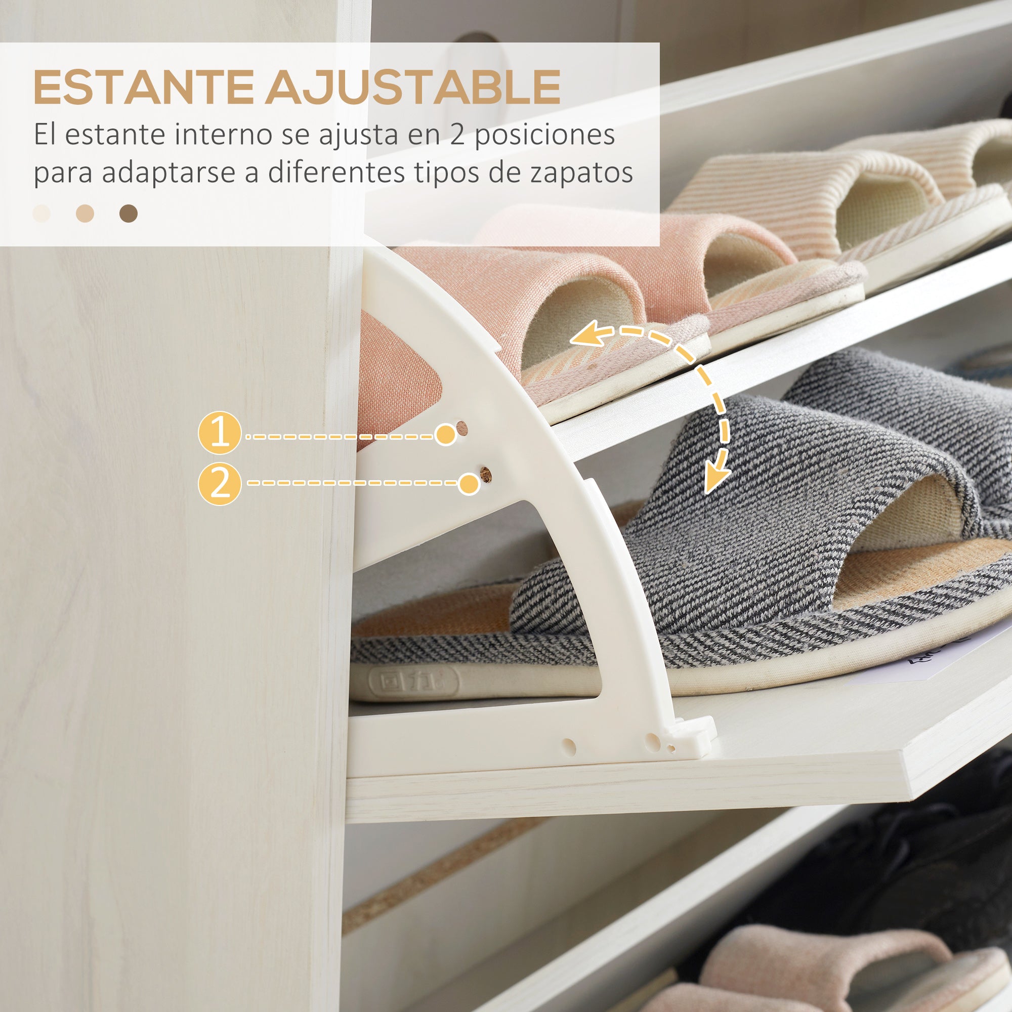 Modern Shoe Cabinet Narrow Shoe Rack with 3 Folding Drawers for 12 Pairs of Shoes and Adjustable Shelf for Hallway Entryway 70x23.5x122 cm White