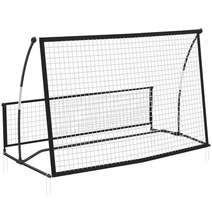 SPORTNOW 2-in-1 Foldable Rebound Net — Portable Soccer Rebounder with Carry Bag for Soccer & Baseball Training, Garden, 200 x 94 x 122 cm (78.7 x 37.0 x 48.0 in), Black