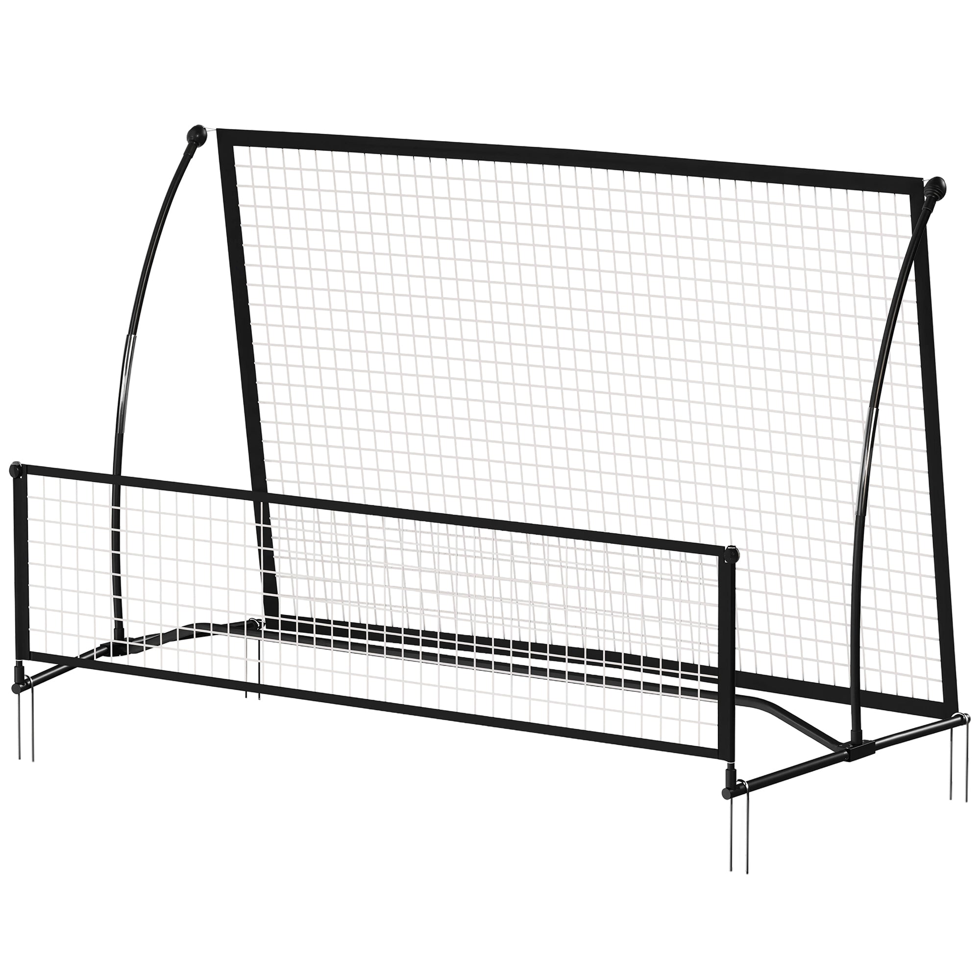 SPORTNOW 2-in-1 Foldable Rebound Net — Portable Soccer Rebounder with Carry Bag for Soccer & Baseball Training, Garden, 200 x 94 x 122 cm (78.7 x 37.0 x 48.0 in), Black
