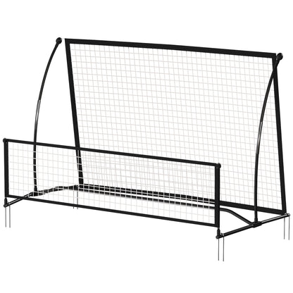 SPORTNOW 2-in-1 Foldable Rebound Net — Portable Soccer Rebounder with Carry Bag for Soccer & Baseball Training, Garden, 200 x 94 x 122 cm (78.7 x 37.0 x 48.0 in), Black