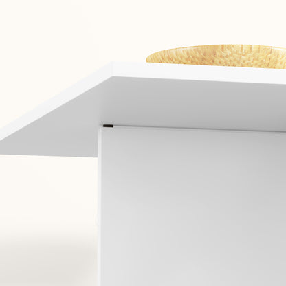 Foldable Dining Table Mobile Kitchen Table for 2-4 People with Open Shelves, 1 Drawer, Folding Table for Small Spaces, Dining Room 114.5 x 70 x 75 cm, White