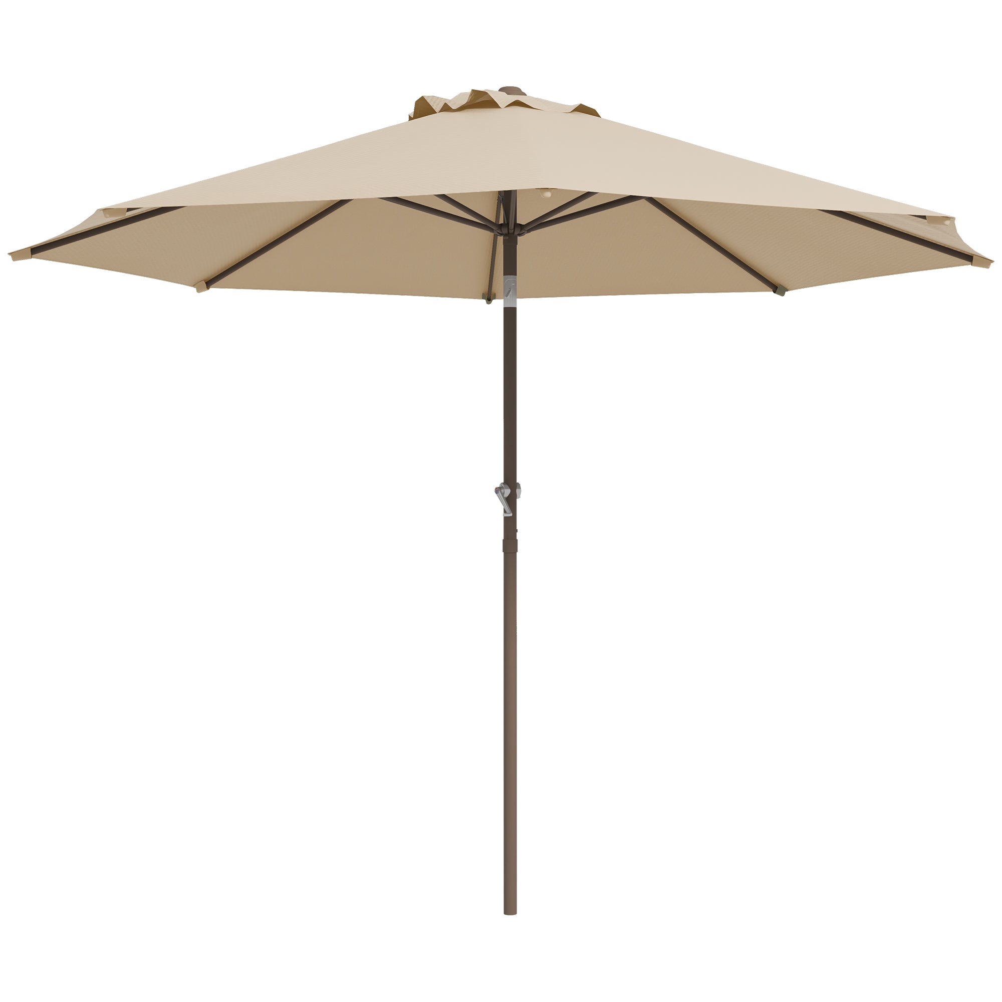 Garden Umbrella Straight Ø 2.63m Metal Round Polyester 180g/m² Tiltable crank beige