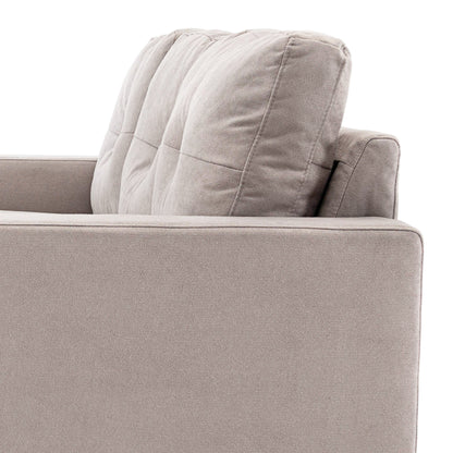 L-Shaped Fabric Sofa, Couch Set in Linen Look, Corner Sofa with Chaise Longue for 3 People, Corner Couch for Living Room, Light Gray, 193 x 136 x 85 cm