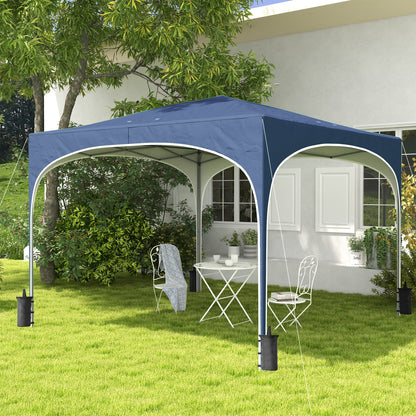 Gazebo 2.95 x 2.95 m Pop-Up Gazebo with UV Protection, Height-Adjustable Pop-Up Gazebo with Carrying Bag, Sandbags, Garden Tent for Balcony, Terrace, Oxford, Steel, Blue