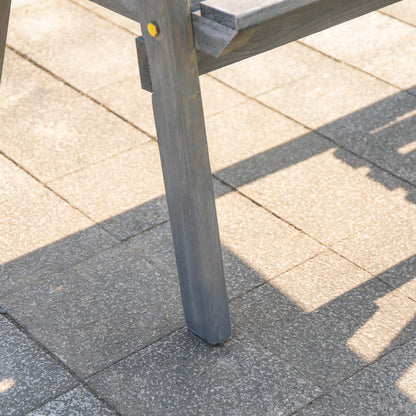 Garden Bench with Table, Seating Group, Patio Furniture, with Umbrella Hole, Bench, 2 Chairs, Solid Wood, Gray, 152 x 70 x 83 cm