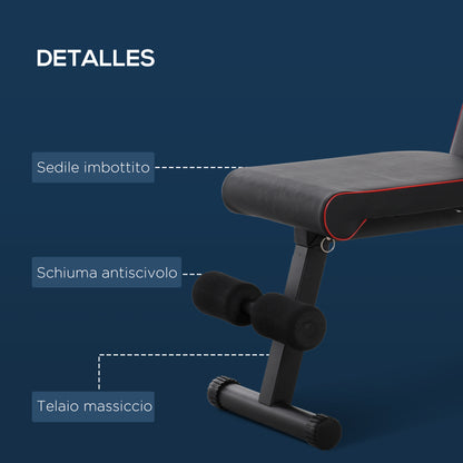 Weight Bench Foldable Workout Bench with Adjustable Backrest in 6 Positions Abdominal Bench for Complete Fitness Training at Home Gym Load 150 kg Black