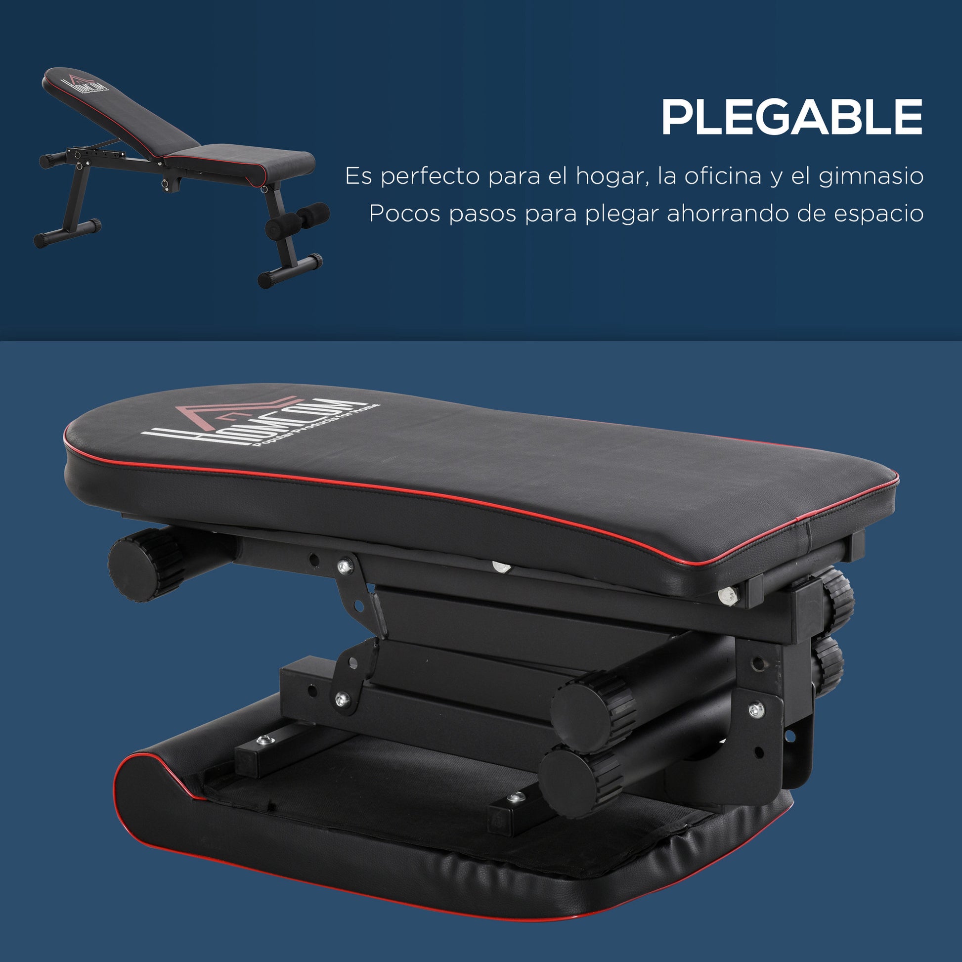 Weight Bench Foldable Workout Bench with Adjustable Backrest in 6 Positions Abdominal Bench for Complete Fitness Training at Home Gym Load 150 kg Black
