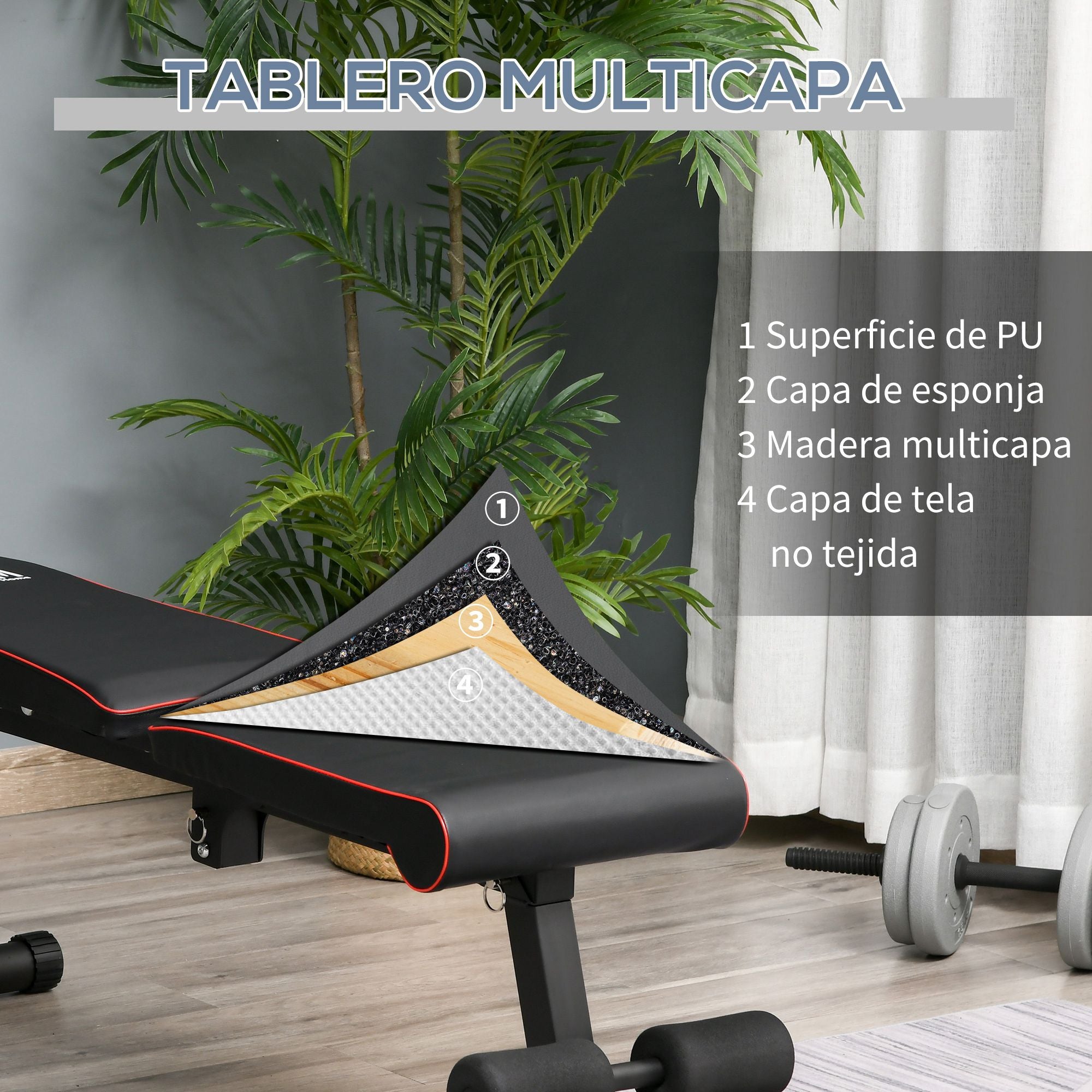 Weight Bench Foldable Workout Bench with Adjustable Backrest in 6 Positions Abdominal Bench for Complete Fitness Training at Home Gym Load 150 kg Black
