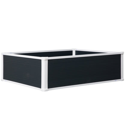 Raised Bed Planter Box Planting Box with Drainage Function Vegetable Bed for Vegetables, Herbs in the Garden, Terrace, and Balcony, Plastic, Gray, 100 x 80 x 30 cm