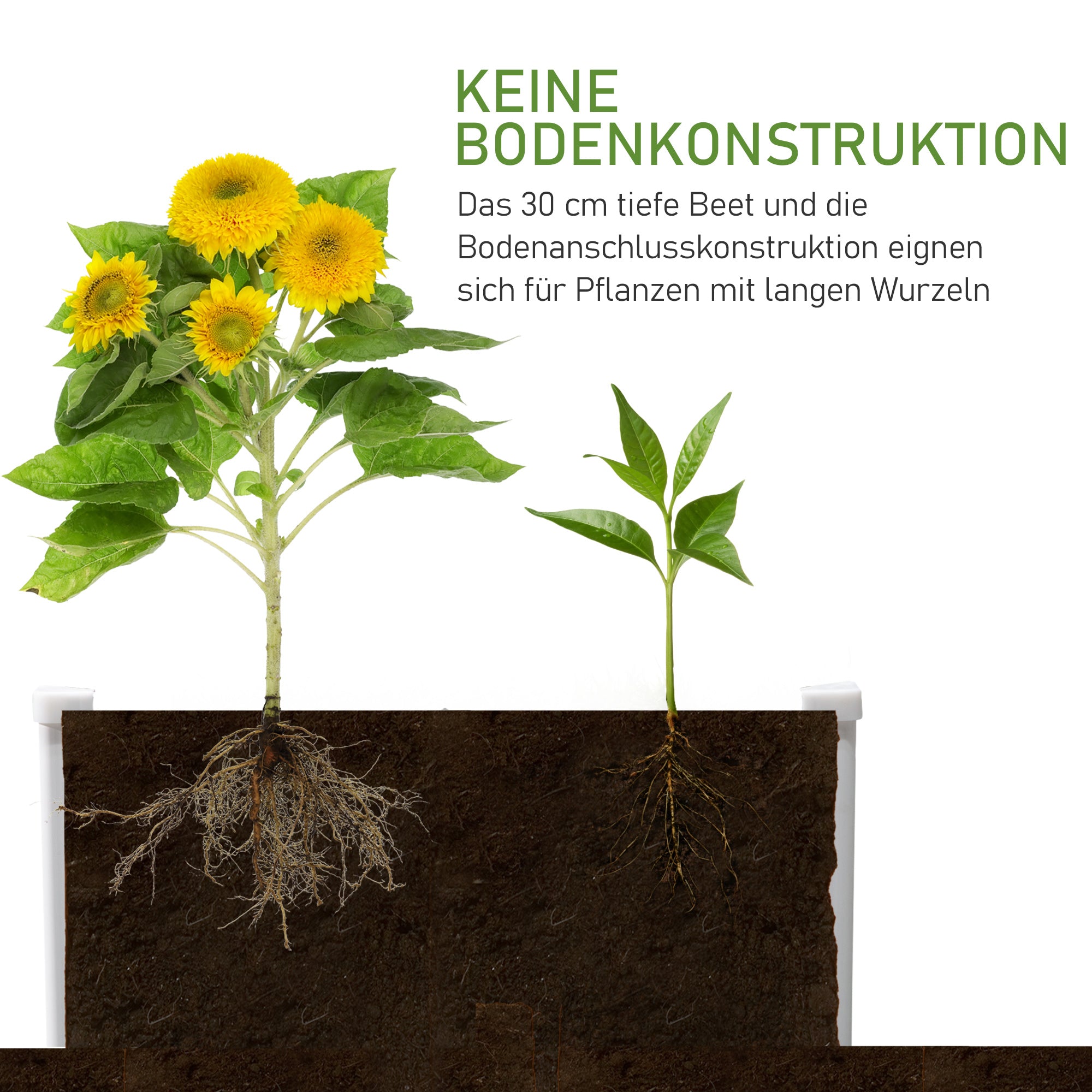 Raised Bed Planter Box Planting Box with Drainage Function Vegetable Bed for Vegetables, Herbs in the Garden, Terrace, and Balcony, Plastic, Gray, 100 x 80 x 30 cm