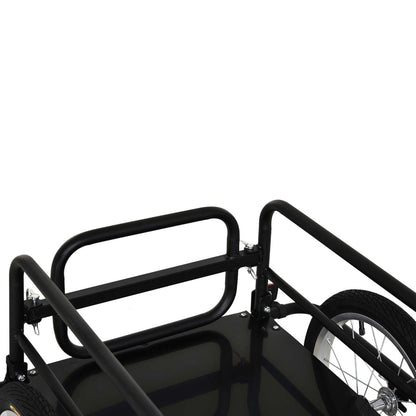 Bicycle Trailer Cargo Trailer for Bike 40 kg Capacity Transport Trailer Hand Wagon Coupling Steel Black 139 x 71.5 x 49 cm