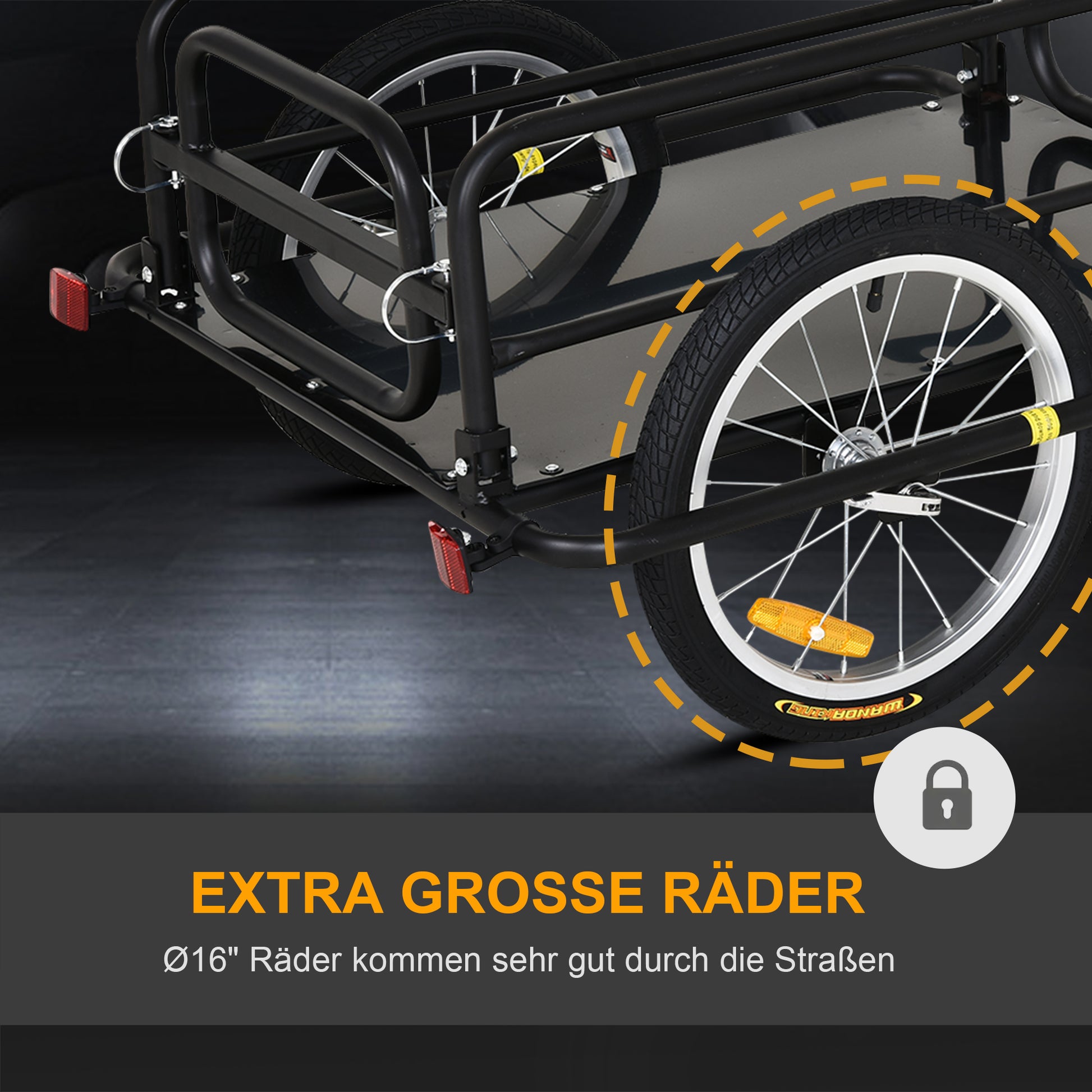 Bicycle Trailer Cargo Trailer for Bike 40 kg Capacity Transport Trailer Hand Wagon Coupling Steel Black 139 x 71.5 x 49 cm