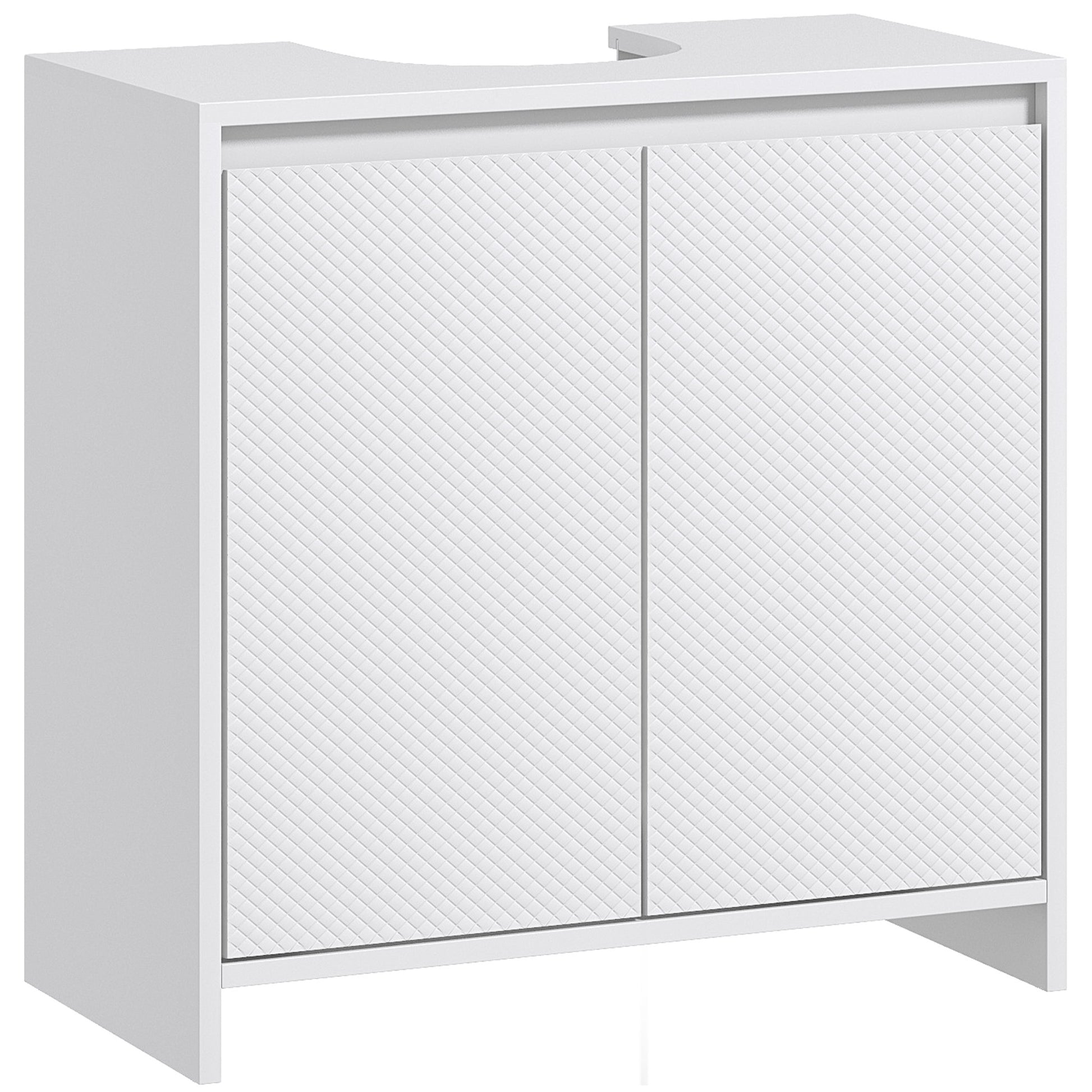 Under Sink Cabinet Modern Bathroom Vanity with Shelf Anti-Tip Foot 40 kg Load 60x30x60 cm White