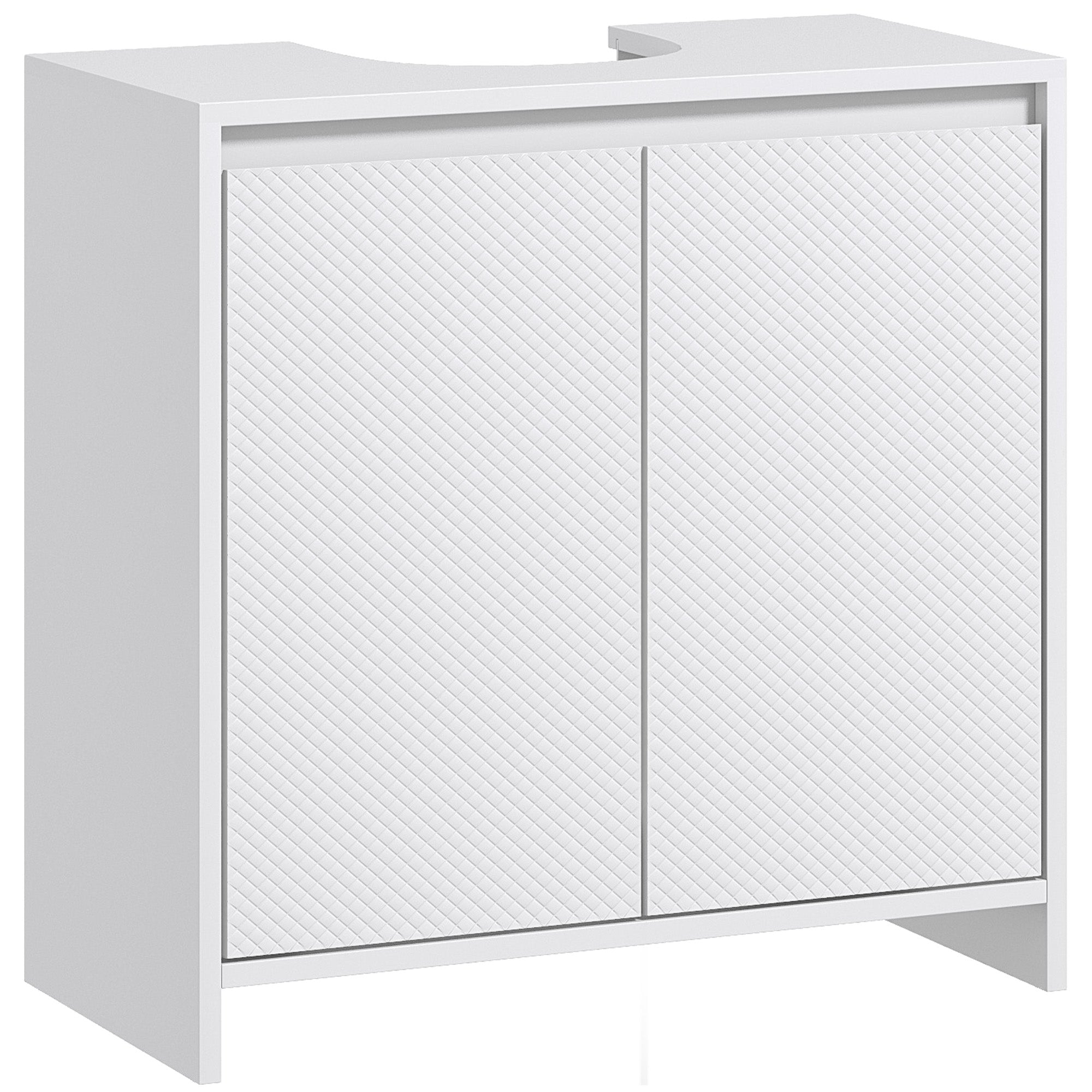 Under Sink Cabinet Modern Bathroom Vanity with Shelf Anti-Tip Foot 40 kg Load 60x30x60 cm White