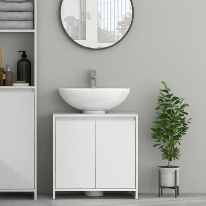 Under Sink Cabinet Modern Bathroom Vanity with Shelf Anti-Tip Foot 40 kg Load 60x30x60 cm White