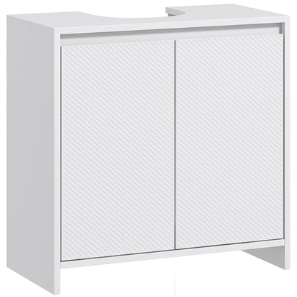 Under Sink Cabinet Modern Bathroom Vanity with Shelf Anti-Tip Foot 40 kg Load 60x30x60 cm White