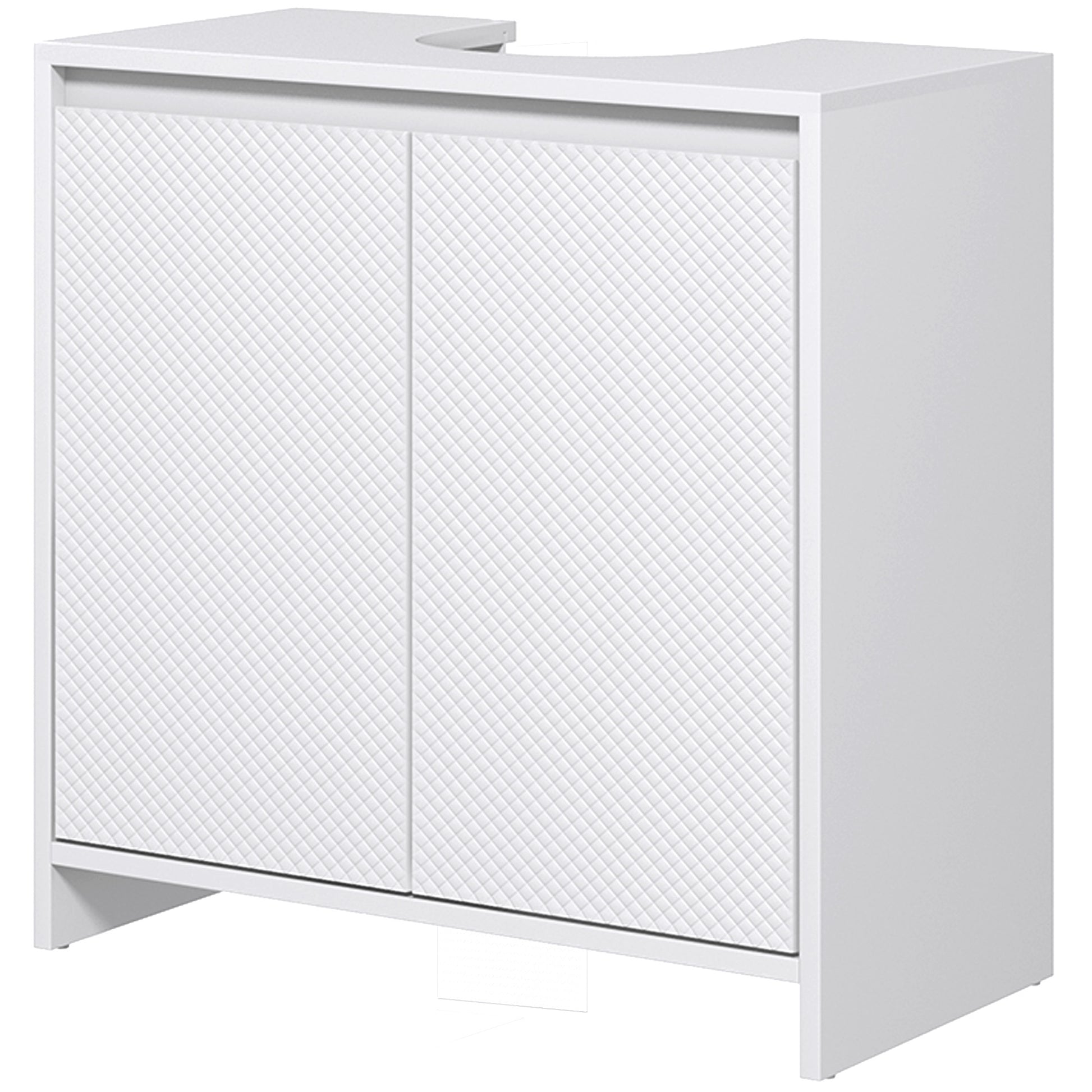Under Sink Cabinet Modern Bathroom Vanity with Shelf Anti-Tip Foot 40 kg Load 60x30x60 cm White