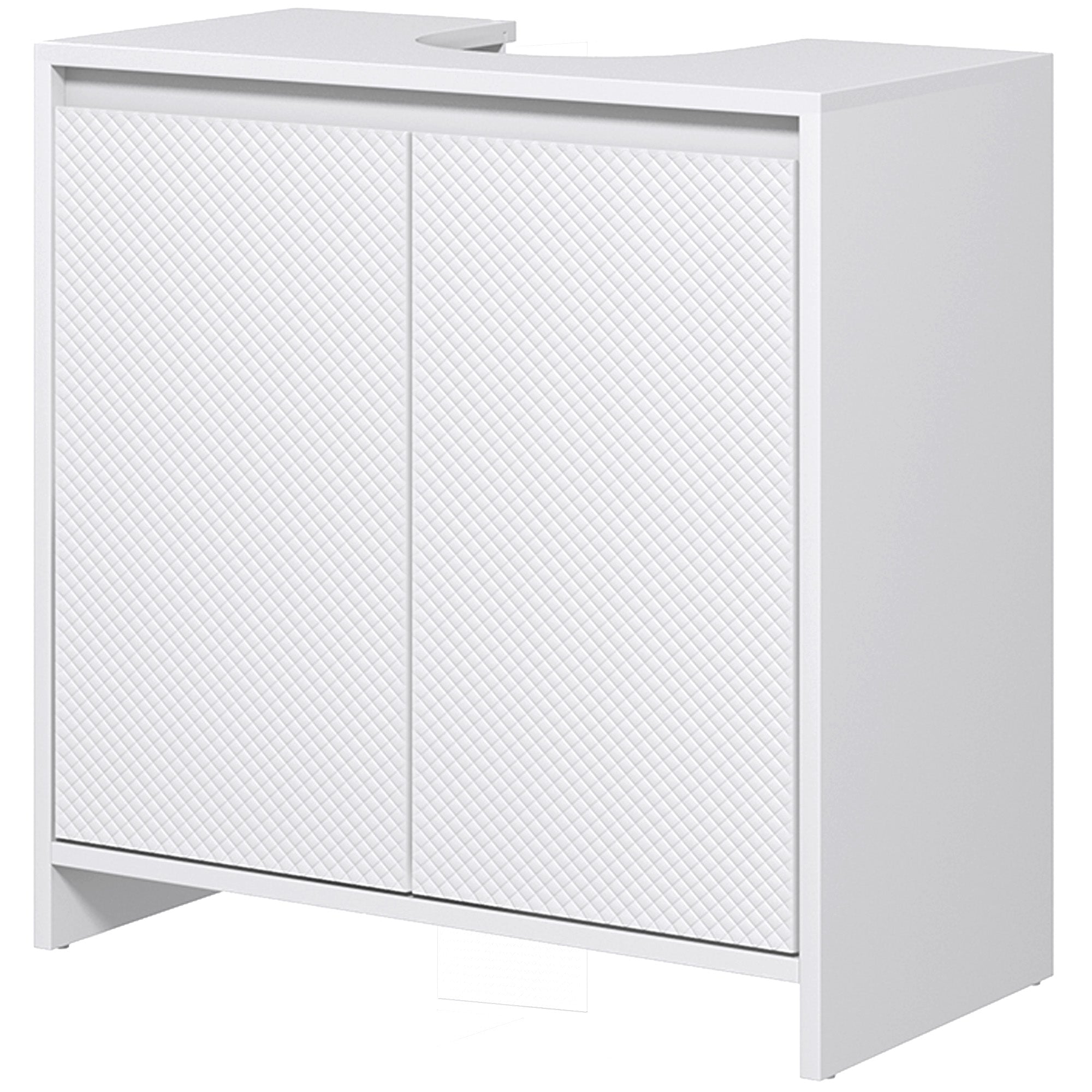 Under Sink Cabinet Modern Bathroom Vanity with Shelf Anti-Tip Foot 40 kg Load 60x30x60 cm White