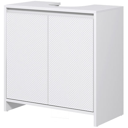 Under Sink Cabinet Modern Bathroom Vanity with Shelf Anti-Tip Foot 40 kg Load 60x30x60 cm White