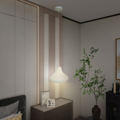 Modern Hanging Lamp Ceiling Lamp E27 with 3D Printed Shade Lighting for Dining Room Kitchen Living Room Bar Restaurant White