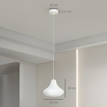 Modern Hanging Lamp Ceiling Lamp E27 with 3D Printed Shade Lighting for Dining Room Kitchen Living Room Bar Restaurant White