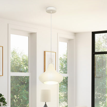 Modern Hanging Lamp Ceiling Lamp E27 with 3D Printed Shade Lighting for Dining Room Kitchen Living Room Bar Restaurant White