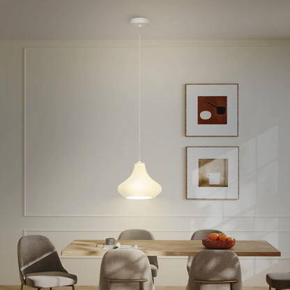 Modern Hanging Lamp Ceiling Lamp E27 with 3D Printed Shade Lighting for Dining Room Kitchen Living Room Bar Restaurant White