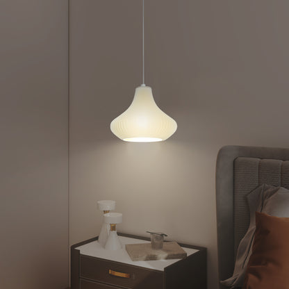 Modern Hanging Lamp Ceiling Lamp E27 with 3D Printed Shade Lighting for Dining Room Kitchen Living Room Bar Restaurant White
