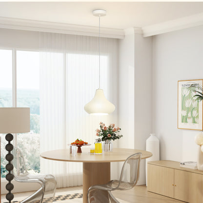 Modern Hanging Lamp Ceiling Lamp E27 with 3D Printed Shade Lighting for Dining Room Kitchen Living Room Bar Restaurant White