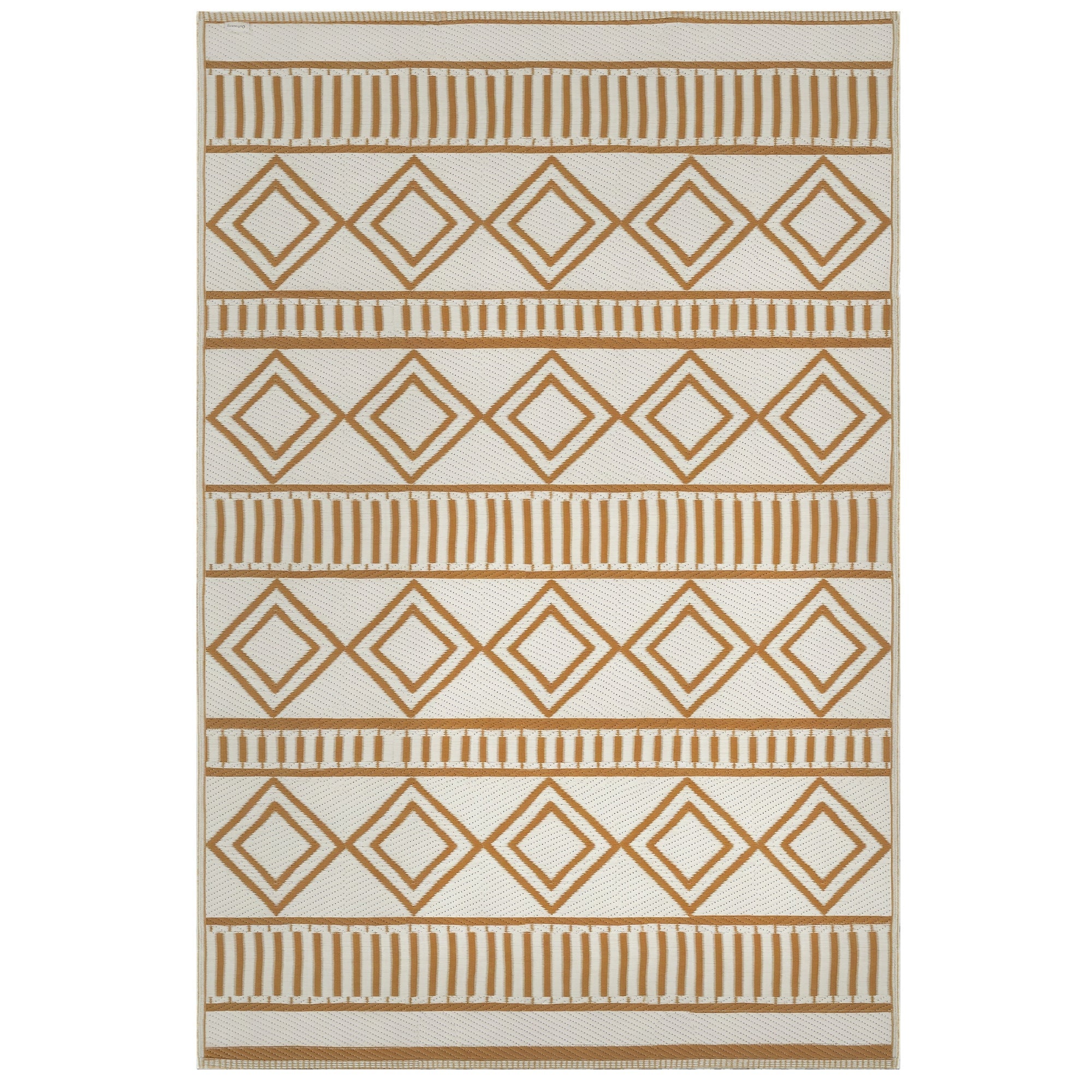 Plastic Outdoor Carpet, Waterproof Balcony Carpet, for Garden, Camping, Coffee+Cream, 121 x 182 cm