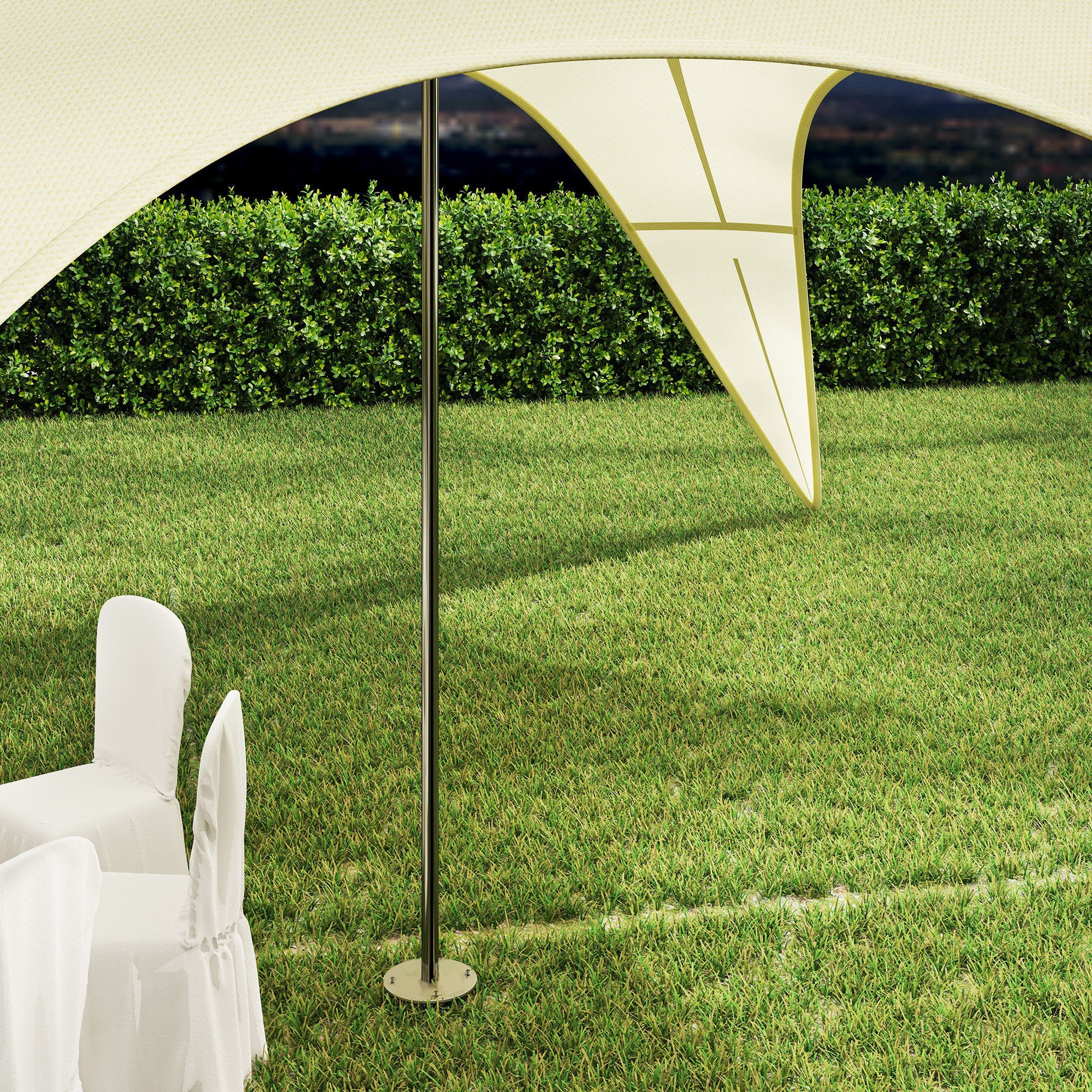XXL Garden Star Tent Rainproof Shade Sail Camping Canvas 10 x 10 x 4 m High Density 210D Waterproof Beige