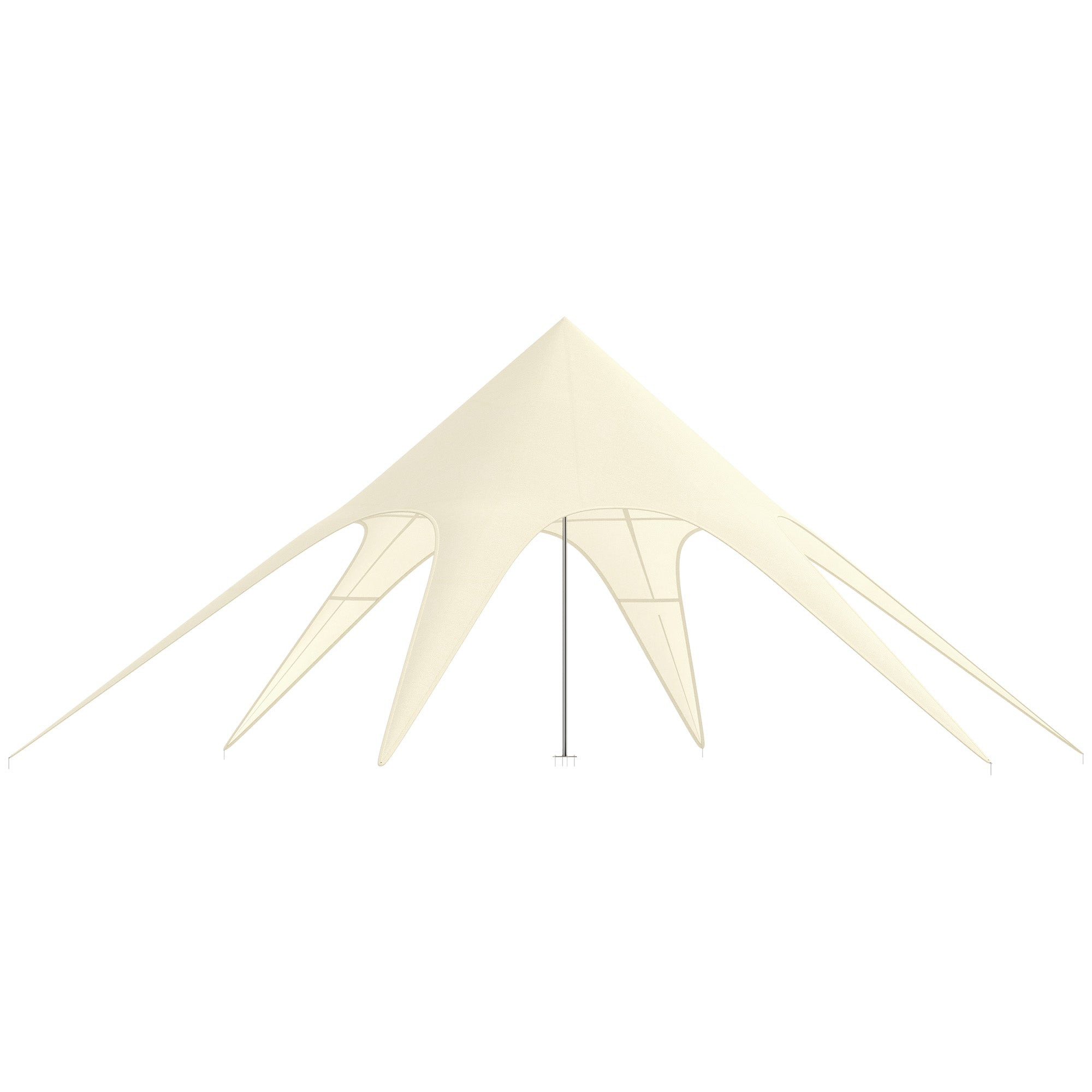 XXL Garden Star Tent Rainproof Shade Sail Camping Canvas 10 x 10 x 4 m High Density 210D Waterproof Beige