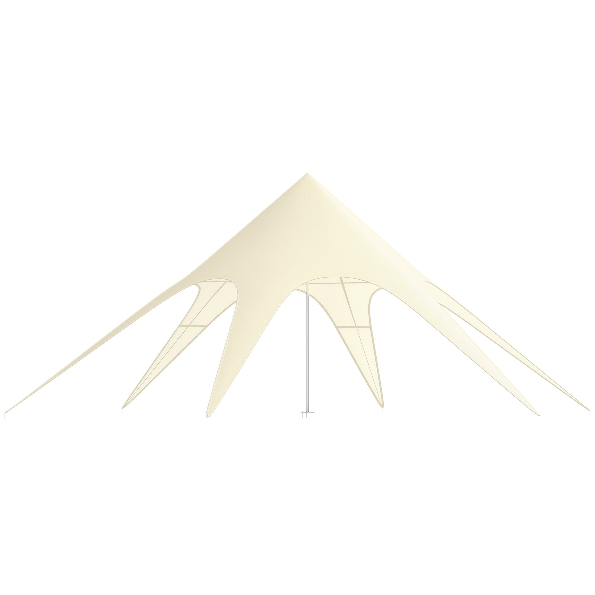 XXL Garden Star Tent Rainproof Shade Sail Camping Canvas 10 x 10 x 4 m High Density 210D Waterproof Beige