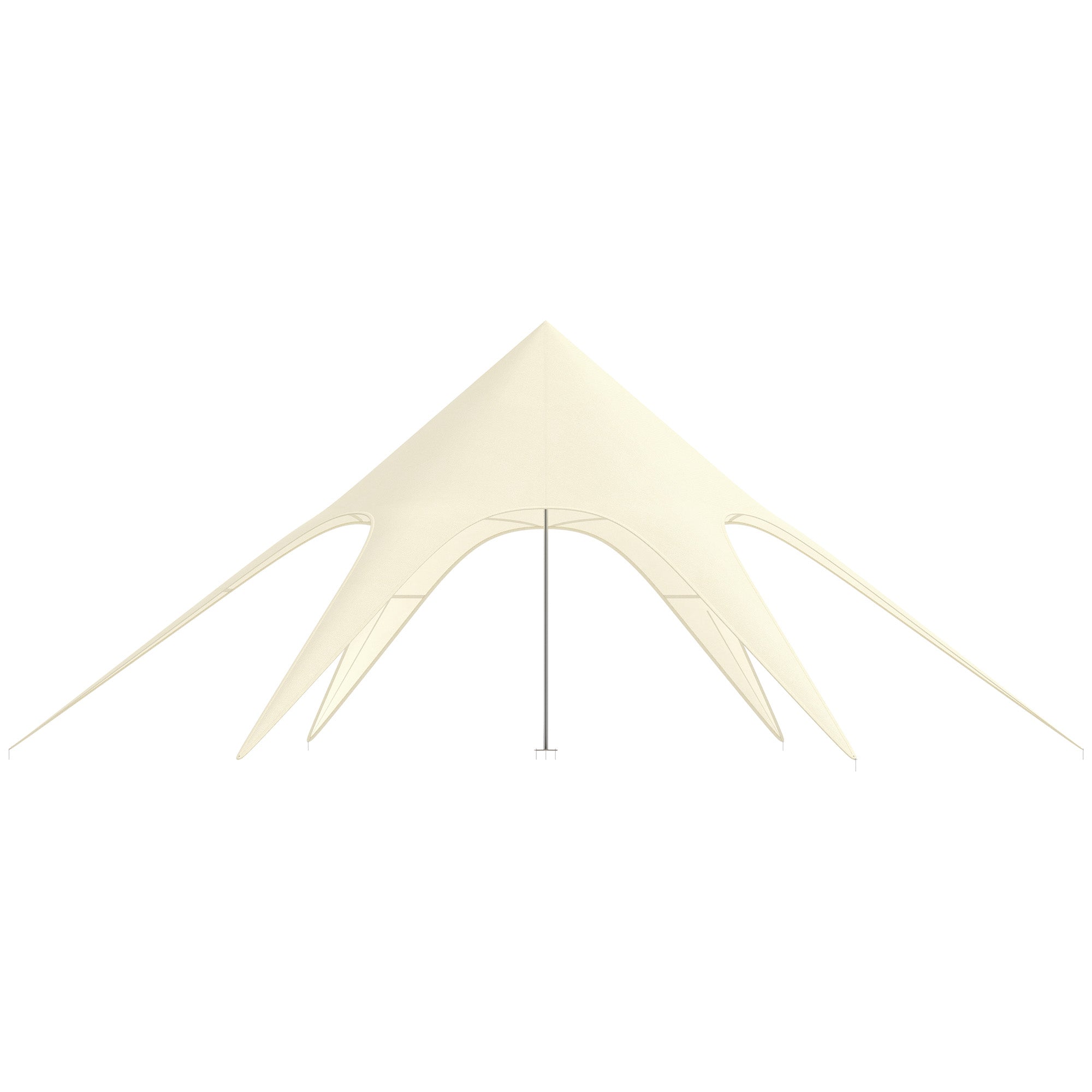 XXL Garden Star Tent Rainproof Shade Sail Camping Canvas 10 x 10 x 4 m High Density 210D Waterproof Beige
