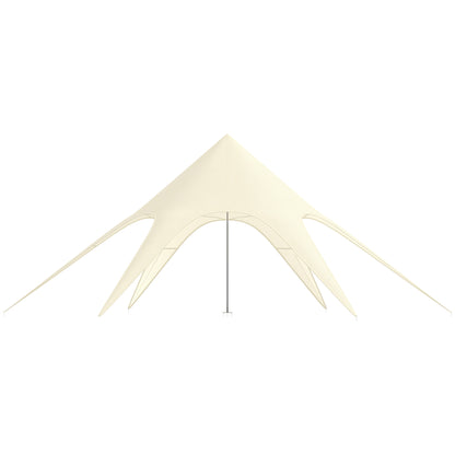 XXL Garden Star Tent Rainproof Shade Sail Camping Canvas 10 x 10 x 4 m High Density 210D Waterproof Beige
