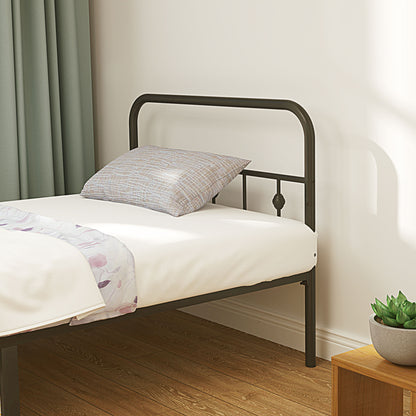 Bed Frame 206.9x91.8 cm Foldable Metal Bed Guest Bed with Slats for Bedroom Guest Room Black