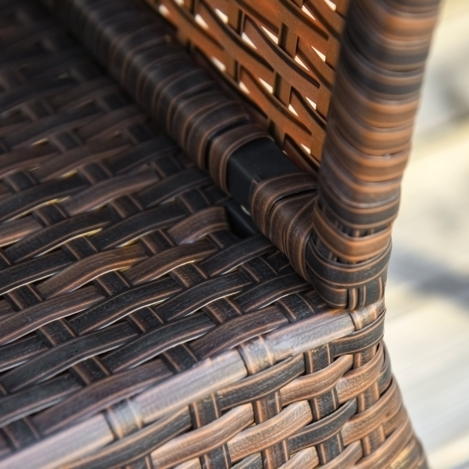 Garden Side Table Umbrella Stand Garden Furniture Terrace Pool Polyrattan Brown 54 x 54 x 55 cm