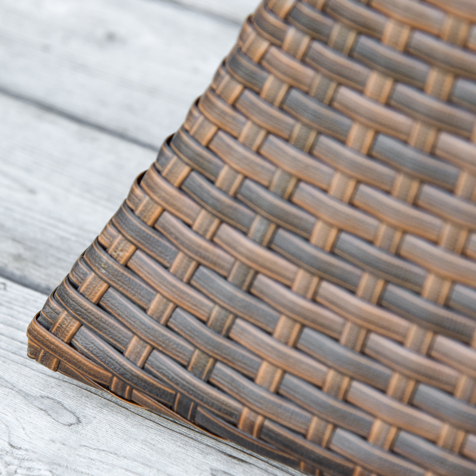 Garden Side Table Umbrella Stand Garden Furniture Terrace Pool Polyrattan Brown 54 x 54 x 55 cm